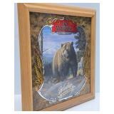 Vintage OLD MILWAUKEE Advertising Beer Mirror Sign w/Grizzly Bear