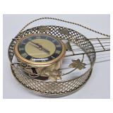 Mid Century UNITED Brass Banjo Wall Clock