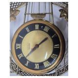Mid Century UNITED Brass Banjo Wall Clock