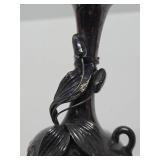 Lovely Old Vintage Silver Over Glass Floral Vase