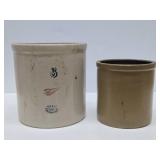 2 Antique Stoneware Crocks Including Red Wing (Hairline)