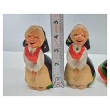 Group of Vintage Carved & Painted Wood Scandinavian Figures & Rabbits