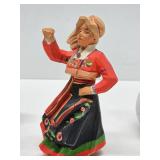 Group of Vintage Carved & Painted Wood Scandinavian Figures & Rabbits