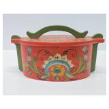 Nicely Handpainted Rosemaled Scandinavian Wood Tine Box