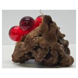 Mid Century Grape Cluster & Natural Root Display Sculpture