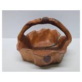 Nicely Carved Burl Wood Basket
