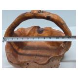 Nicely Carved Burl Wood Basket