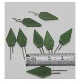 Complete Set of 8 Vintage Schneider "Kob Knobs" Green Bakelite Corn Holders