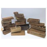 LARGE Lot of Primitive Vintage Wooden Cheese Boxes