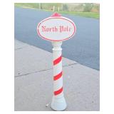 Nice Vintage NORTH POLE Sign Christmas Blowmold