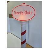 Nice Vintage NORTH POLE Sign Christmas Blowmold