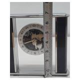 Chrome & Glass World Desk Clock w/Airplane Hand