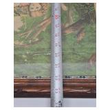 Nicely Framed Antique Victorian Litho Print w/Young Girl & Dog