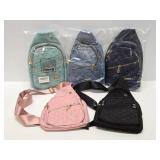 5 Brand New Different Color Small Backpack Handbags