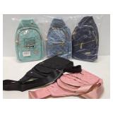5 Brand New Different Color Small Backpack Handbags