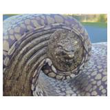 Excellent Vintage Scrolled Arm Leopard Upholstered Settee / Bench