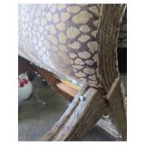 Excellent Vintage Scrolled Arm Leopard Upholstered Settee / Bench