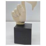 Very Nice Abstract Floating Face Sculpture w/Hushing Hand