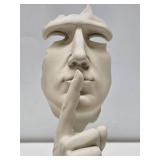 Very Nice Abstract Floating Face Sculpture w/Hushing Hand