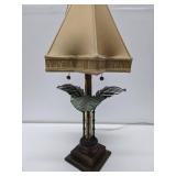 Quality LARGE Brass Palm Tree Table Lamp w/Star Shaped Shade