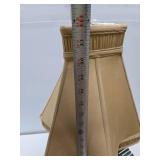 Quality LARGE Brass Palm Tree Table Lamp w/Star Shaped Shade