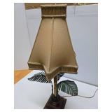 Quality LARGE Brass Palm Tree Table Lamp w/Star Shaped Shade