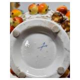 Lovely Pair of Antique Fruit Encrusted Porcelain Vases