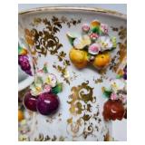 Lovely Pair of Antique Fruit Encrusted Porcelain Vases