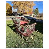 Awesome LARGE Metal Lighted Christmas Sleigh & Reindeer Lawn Decoration