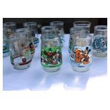 Lot of 17 Vintage Jelly Glasses – Muppets, Disney, Peanuts & Looney Tunes (Mid-1990s)
