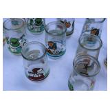 Lot of 17 Vintage Jelly Glasses – Muppets, Disney, Peanuts & Looney Tunes (Mid-1990s)