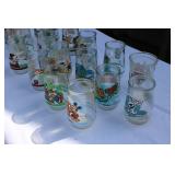 Lot of 17 Vintage Jelly Glasses – Muppets, Disney, Peanuts & Looney Tunes (Mid-1990s)