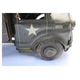 Vintage Military Transport Toy Truck – Metal Body with Canvas Cover