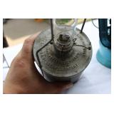 Lot of 3 Lanterns 2 Kerosene Lanterns lamps and an early Battery powered Lantern