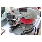 Tool box, Sears compound mitre 8 1/4 saw 1 1/2 horse, chalk line & Sander