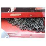 Tool box, Sears compound mitre 8 1/4 saw 1 1/2 horse, chalk line & Sander