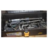 Heavy Duty Table Vice with anvil. 36" x 25 table and Box of C Clamps