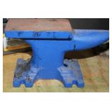 Heavy Duty Table Vice with anvil. 36" x 25 table and Box of C Clamps