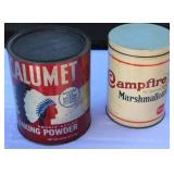 Vintage Calumet Baking Powder Tin, Campfire Marshmallow Tin & Decorative Lionel Trains Tin – Americana Collectibles