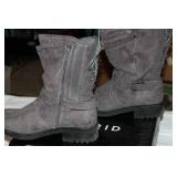 Torrid “B” Grey Lace-Back Boots – Size 10.5W, In Box