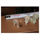 Stone Carved Animal Figurine Collection – 9 Pieces Including Frog, Owl, Unicorn & More