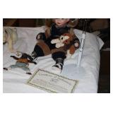 Eclectic Figurine & Folk Art Collection – Heritage Doll, Nodder Dog, Carvings & More (7 Items)