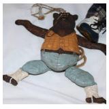 Eclectic Figurine & Folk Art Collection – Heritage Doll, Nodder Dog, Carvings & More (7 Items)