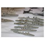 Large Collection of Handcrafted Metal Battleships, Plastic War Planes & Vintage Sailing Vessel Kits