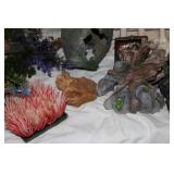 Collection of Aquarium Accessories – Includes Rock, 24" Lid/Cover, Structures & Plants