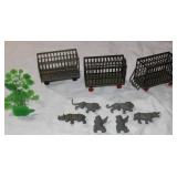 Vintage Marx Animal Cage Collection with Super Circus Animals – Tin & Plastic Display Set