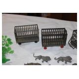 Vintage Marx Animal Cage Collection with Super Circus Animals – Tin & Plastic Display Set