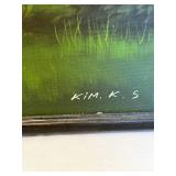 Framed Original Oil Painting of a Tiger