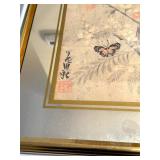 Pair of Framed Asian Bird & Floral Prints