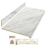 Hampton Bay 4 ft. Straight Laminate Countertop Kit Included in Calcutta Marble with Full Wrap Ogee Edge and Backsplash Customer Returns See Pictures